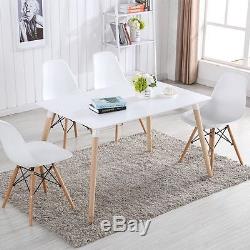 2/4/6 Dining Chairs & Rectangle Table White Eiffel DSW Retro Design Wood Style