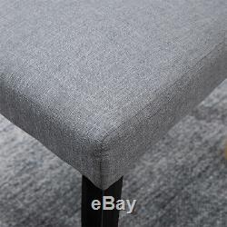 2/4/6 Gray Button Tufted High Back Dining Chairs Fabric Dining Room Kitchen Home