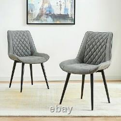 2/4/6 Grey Retro Slope Dining Chairs Curved Seat Black Legs Living Kitchen Room
