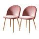 2/4/6 Pink Velvet Dining Chairs With Backrest Metal Leg Dining Room Lounge Chair