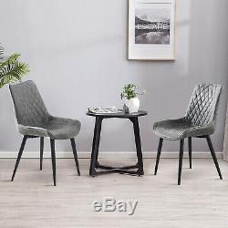 2 4 6 Retro Slope Dining Chairs Distressed Faux Leather Black Legs Kitchen Room