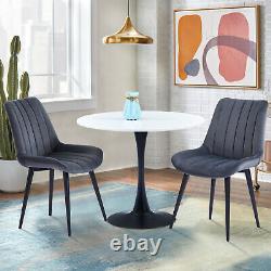 2 4 6 Velvet Fabric Dining Chairs Black Metal Legs Kitchen Living Dressing Room