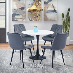 2 4 6 Velvet Fabric Dining Chairs Black Metal Legs Kitchen Living Dressing Room