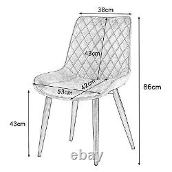 2 4 6 Velvet Fabric Dining Chairs Black Metal Legs Kitchen Living Dressing Room