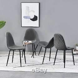 2 4 6 Velvet Fabric Upholstered Dining Chairs Retro Accent Diamond Metal Legs