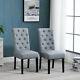 2/4/6x Fabric/faux Leather Button Tufted Upholstered Dining Chairs Kitchen Room