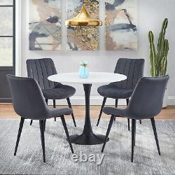 2/4 Velvet Dining Chairs Black Metal Legs Accent Dressing Chair Kitchen Bedroom