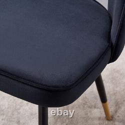 2/4 X Dining Chairs Velvet Set Padded Seat Metal Leg Kitchen Chair Home Office