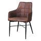 2 Brown Faux Leather/pu Armchairs Dining Chairs Office Dining Room Tub Retro