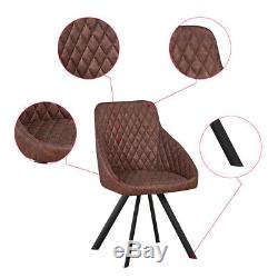2× Luxury Dining Chairs Faux Leather / Velvet Soft Seat Retro Armchairs Kitchen