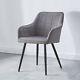 2 Pcs Dining Chairs Velvet Upholstered Seat Armchairs Metal Legs Home Kitchen Uk