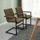 2 Pcs Faux Leather Dining Chairs Armchairs Office Kitchen Brown Grey Industrial