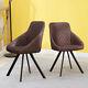 2 Pcs Retro Brown Faux Leather Dining Chairs Office Chairs Dining Room Pub Set