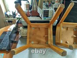 2 Vintage Retro Wooden Stools, Beech Wood Breakfast Kitchen Stools. See Photos