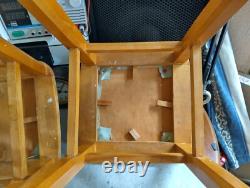 2 Vintage Retro Wooden Stools, Beech Wood Breakfast Kitchen Stools. See Photos