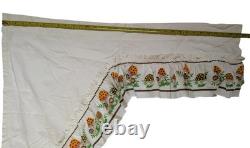 2 Vintage Sears Merry Mushroom Valance Kitchen Retro Window Swag, Excellent