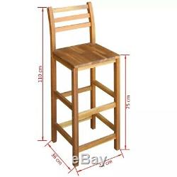 2 X Breakfast Bar Stools Pub Wooden Vintage Kitchen Chairs Footrest Backrest