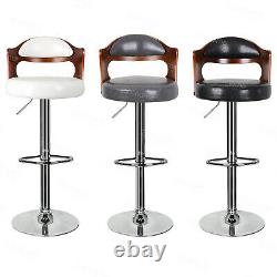 2 x Wooden Bar Stools Breakfast Kitchen Counter Dining Chair Black/Grey/White