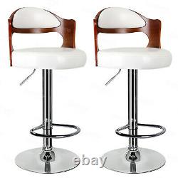 2 x Wooden Bar Stools Breakfast Kitchen Counter Dining Chair Black/Grey/White