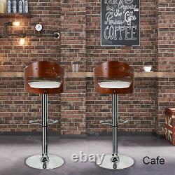 2 x Wooden Bar Stools Breakfast Kitchen Counter Dining Chair Black/Grey/White