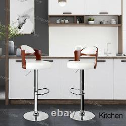 2 x Wooden Bar Stools Breakfast Kitchen Counter Dining Chair Black/Grey/White