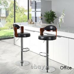 2 x Wooden Bar Stools Breakfast Kitchen Counter Dining Chair Black/Grey/White