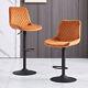 2x Bar Stools Kitchen Breakfast Chairs Gas Lift Swivel Faux Leather Velvet Chair