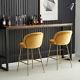 2x Bar Stools Velvet Breakfast Chairs High Counter Home Pub Restaurant Stools
