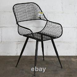 2x Metal Chairs Vintage Rustic Industrial Style Furniture Retro Steel Grey Seats