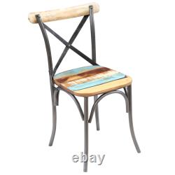 2x Solid Mango Wood Cross Chairs Wooden Kitchen Dining Seat Black/White vidaXL