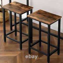 2x Vintage Industrial Bar Stools Chair Retro Kitchen Countertop Wood Seat Metal