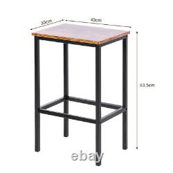 2x Vintage Industrial Bar Stools Chair Retro Kitchen Countertop Wood Seat Metal