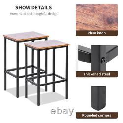 2x Vintage Industrial Bar Stools Chair Retro Kitchen Countertop Wood Seat Metal