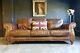 3001. Chesterfield Leather Vintage & Distressed 3 Seater Sofa Brown Courier