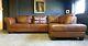 3003. Chesterfield Vintage Tan Brown 3 Seater Leather Club Corner Sofa Suite