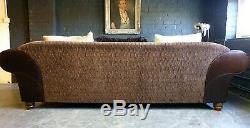 3004. Tetrad Degas Chesterfield Leather Vintage Distressed 3 Seater Sofa Brown