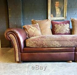 3007. Cleveland Tetrad Vintage 4 Seater Leather Sofa & Chair RRP £6495.00