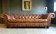 300 Charming Tan Brown Chesterfield Vintage Brown 3 Seater Leather Delivery Av