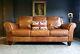 3033. Chesterfield Leather Vintage & Distressed 3 Seater Sofa Tan Brown Courier