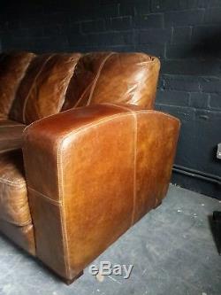 30 Chesterfield vintage 3 seater leather tan brown corner suite courier av