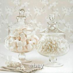 30cm & 25cm Retro Decorative Glass Lid Candy Food Storage Pot Glass Storage Jar