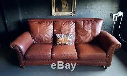 312 Chesterfield Leather vintage & distressed 3 Seater Sofa courier av