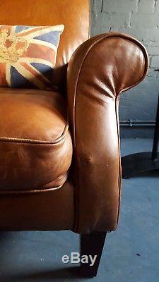 315 Laura Ashley Chesterfield Brown Vintage Club leather armchair Courier av