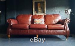 318 Chesterfield Leather vintage Derwent 3 Seater Sofa courier av