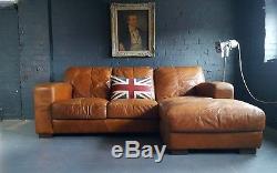 352 Chesterfield vintage 3 seater leather tan Club brown Corner suite courier av