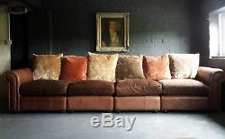 38 Chesterfield Vintage Tetrad 3 Seater Club leather Corner suite courier av