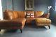 393. Chesterfield Vintage 3 Seater Leather Tan Club Brown Corner Suite Courier Av
