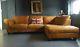 394. Chesterfield Vintage 3 Seater Leather Tan Club Brown Corner Suite Courier