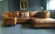 395. Chesterfield Vintage 3 Seater Leather Tan Club Brown Corner Suite Courier Av