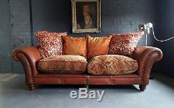 398. Large Chesterfield Vintage Tetrad 2 Seater leather Sofa rrp £1850